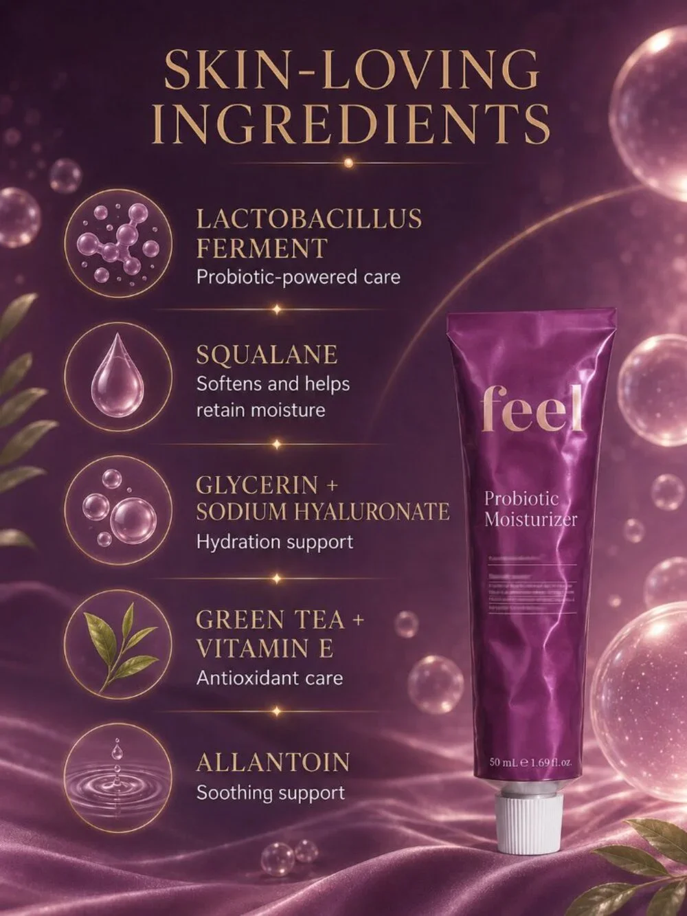 Feel Beauty Probiotic Moisturizer 50mL New